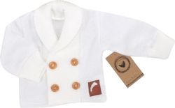 Kojenecký pletený svetřík/kabátek s knoflíky - ELEGANT BOY bílý - vel.80 - obrázek 2