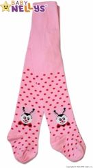 Punčocháče dětské bavlna - BERUŠKA puntíky růžové - vel.68-74 - obrázek 1
