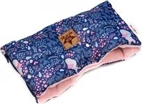 Rukávník na kočárek fleece - PREMIUM liška na granátovém s růžovou - BabyNellys - obrázek 1