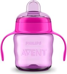 Dětský netekoucí hrníček s úchyty - AVENT růžový - 200ml - obrázek 1