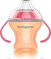 Dětský netekoucí hrníček s úchyty - BABYONO oranžový - 180ml - obrázek 1