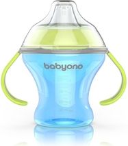 Dětský netekoucí hrníček s úchyty - BABYONO modrý - 180ml - obrázek 1