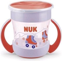 Dětský nevylévající se hrníček NUK - MINI MAGIC 360° s červenou - 160ml - obrázek 1