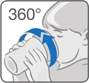 Dětský nevylévající se hrníček NUK - MINI MAGIC 360° s červenou - 160ml - obrázek 2
