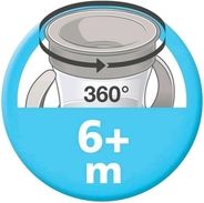 Dětský nevylévající se hrníček NUK - MINI MAGIC 360° s červenou - 160ml - obrázek 3
