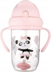 Dětský hrníček/lahev se slámkou a závažím 270ml - EXOTIC PANDA růžový - Canpol - obrázek 1