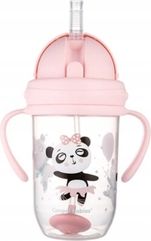 Dětský hrníček/lahev se slámkou a závažím 270ml - EXOTIC PANDA růžový - Canpol - obrázek 2