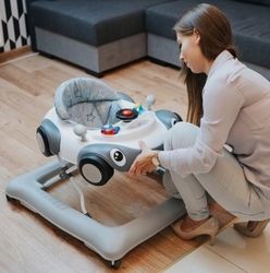 Dětské chodítko se zábavným odnímatelným panelem - CARS hnědé - 4Baby - obrázek 2