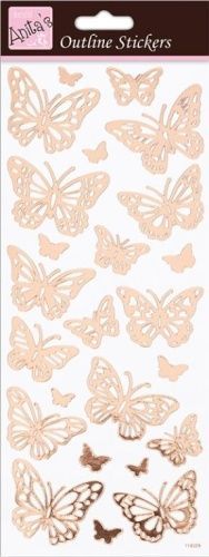 DO samolepky ANT 810284 Butterflies Rose Gold On White - obrázek 1