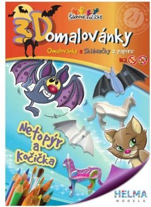 Omalovánka 3D netopýr a kočička, A5 - obrázek 1