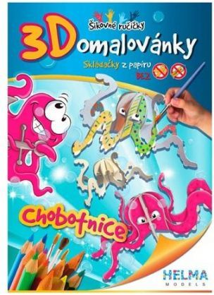 Omalovánka 3D chobotnice, A4 - obrázek 1