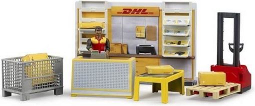 BRUDER 62251 bworld DHL shop s paletovým vozíkem - obrázek 1
