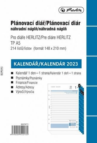 Diář TP - A5 MAGNUM, černý 2023 náplň A5 denní - HERLITZ - obrázek 2