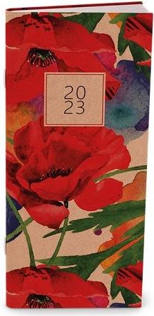Diář měsíční - Božka - kraft - Máky 2023 / 7,9cm x 17,9cm / BMB2-1-23 - obrázek 1