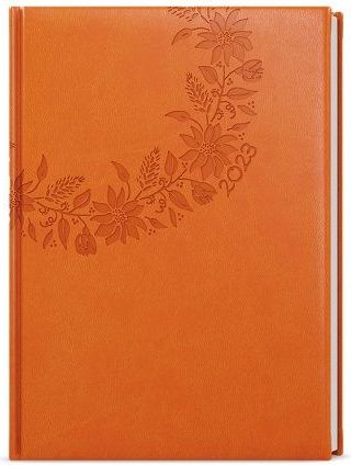 Diář denní - Adam - Vivella s ražbou - B6 - oranžová - Květy 2023 / 12cm x 16,5cm / BDA61-4-23 - obrázek 1