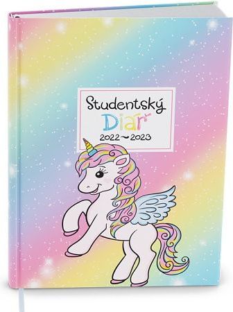 Diář týdenní školní - Student - V8 - lamino - kapesní - Jednorožec 2023 / 10cm x 13,5cm / BTS9-3-23 - obrázek 1
