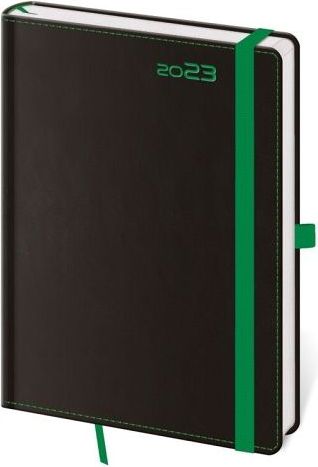 Diář denní A5 Black Green s poutkem 2023 / 14,5cm x 20,5cm / DB422-3-23 - obrázek 1