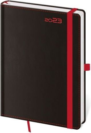 Diář týdenní A5 Black Red s poutkem 2023 / 14,5cm x 20,5cm / DB423-1-23 - obrázek 1