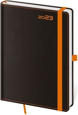 Diář týdenní A5 Black Orange s poutkem 2023 / 14,5cm x 20,5cm / DB423-5-23 - obrázek 1