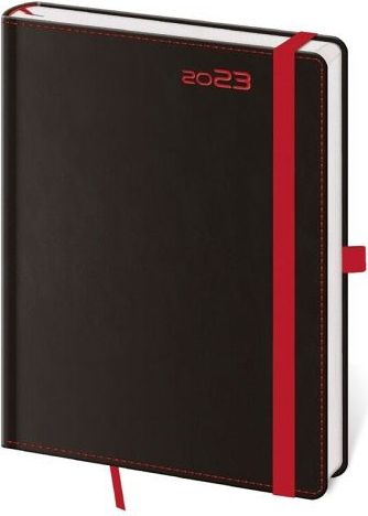 Diář týdenní B6 Black Red s poutkem 2023 / 12cm x 16,5cm / DB433-1-23 - obrázek 1
