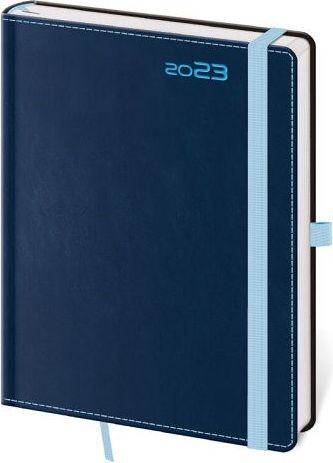 Diář týdenní B6 Double Blue s poutkem 2023 / 12cm x 16,5cm / DB433-2-23 - obrázek 1