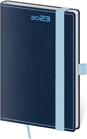 Diář kapesní Double Blue s poutkem 2023 / 9cm x 14cm / DB436-2-23 - obrázek 1