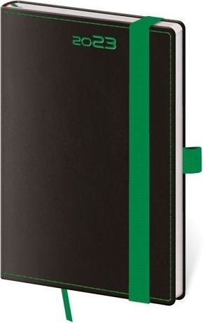 Diář kapesní Black Green s poutkem 2023 / 9cm x 14cm / DB436-3-23 - obrázek 1