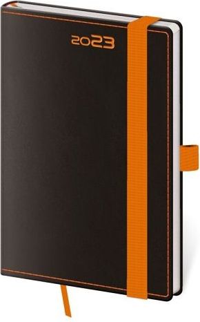 Diář kapesní Black Orange s poutkem 2023 / 9cm x 14cm / DB436-5-23 - obrázek 1
