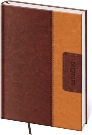 Diář týdenní A5 Classic hnědo/hnědý 2023 / 14,3cm x 20,5cm / DC423-2-23 - obrázek 1