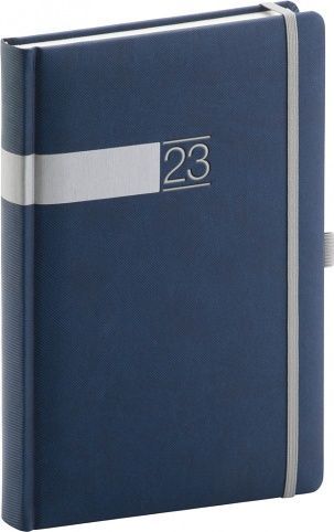 Diář denní Twill modrostříbrný 2023 / 21cm x 15cm / PGD-DA5TW-3716 - obrázek 1