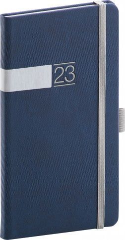 Diář kapesní Twill modrostříbrný 2023 / 15,5cm x 9cm / PGD-KAPTW-3716 - obrázek 1