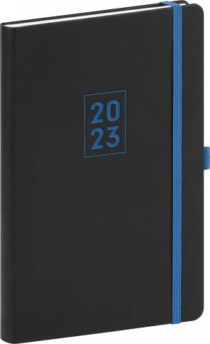 Diář týdenní Nox černý / modrý 2023 / 21cm x 15cm / PGD-TA5NX-3002 - obrázek 1