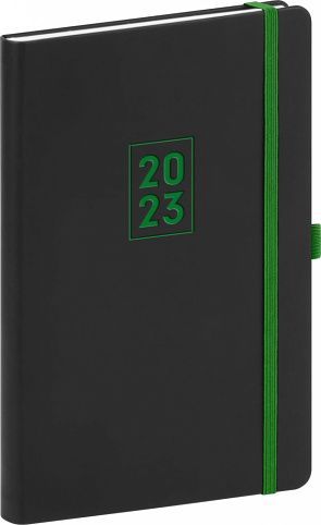 Diář týdenní Nox černý / zelený 2023 / 21cm x 15cm / PGD-TA5NX-3005 - obrázek 1