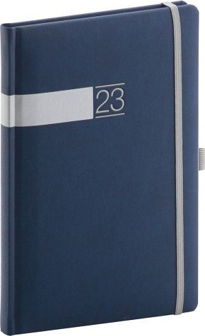 Diář týdenní Twill modrostříbrný 2023 / 21cm x 15cm / PGD-TA5TW-3716 - obrázek 1