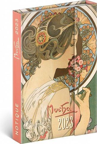 Diář týdenní magnetický Alfons Mucha 2023 / 16cm x 11cm / PGD-31166-V - obrázek 1