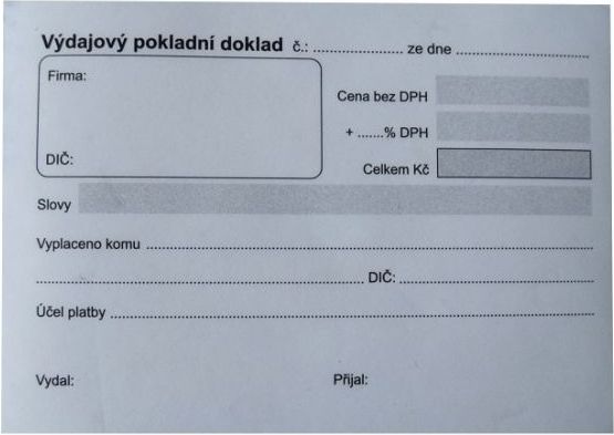 Výdajový pokladní doklad A6 - obrázek 1