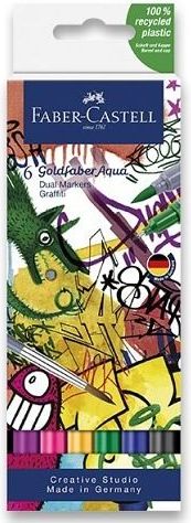 Popisovač Faber-Castell Goldfaber Aqua Dual Marker Graffiti sada, 6 barev - obrázek 1