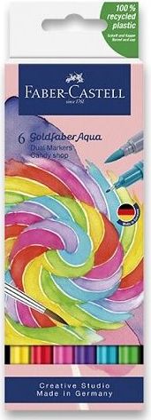 Popisovač Faber-Castell Goldfaber Aqua Dual Marker Candy shop sada, 6 barev - obrázek 1