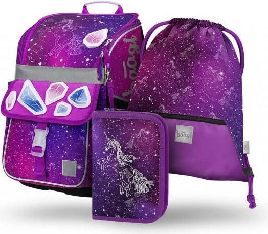 BAAGL Školní set 3 Zippy Unicorn Universe - Kreativ: aktovka, penál, sáček - obrázek 1
