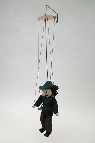 MÚ Brno Myslivec 20 cm, dřevěná loutka - obrázek 3