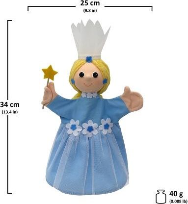MÚ Brno Víla květinová modrá 34 cm, maňásek - obrázek 4