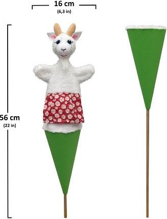 MÚ Brno Koza se zástěrou 56 cm 3v1, kornoutový maňásek - obrázek 5