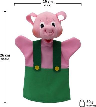 MÚ Brno Prasátko 26 cm zelené, maňásek - obrázek 4