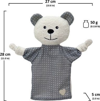 MÚ Brno Medvídek 28 cm šedý , froté maňásek - obrázek 3