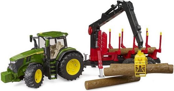 Bruder 3154 John Deere 7R 350 s přepravníkem na dřevo - obrázek 1