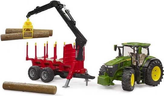 Bruder 3154 John Deere 7R 350 s přepravníkem na dřevo - obrázek 2