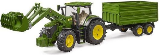 Bruder 3155 Traktor John Deere 7R 350 s čelním nakladačem a přívěsem - obrázek 1