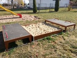 Pískoviště s posuvným krytem 2x2 m PK220K - celokovové - obrázek 3