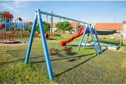Řetězová dvojhoupačka se skluzavkou RH250KB - modrá - obrázek 3