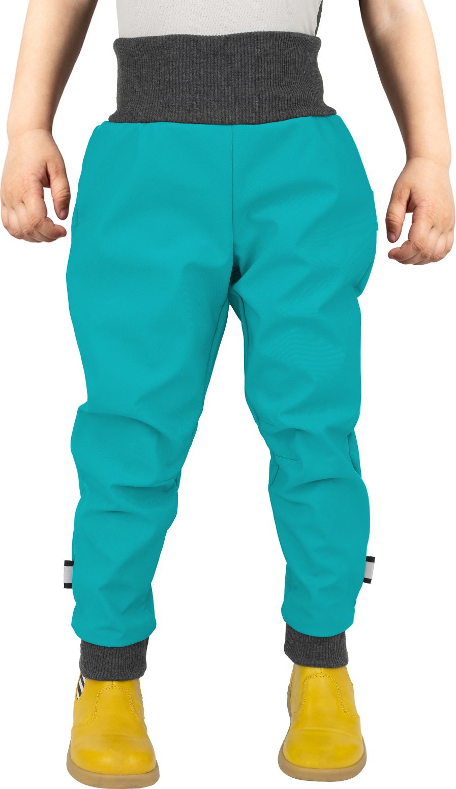 Unuo, Batolecí softshellové kalhoty s fleecem Street, Sv. Smaragdová Velikost: 80/86 - obrázek 1